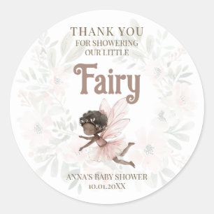 Black Fairy Baby Shower Tack Runt Klistermärke