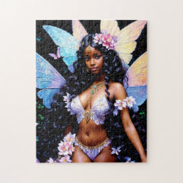 Black Fairy Girl At Night Puzzle Pussel