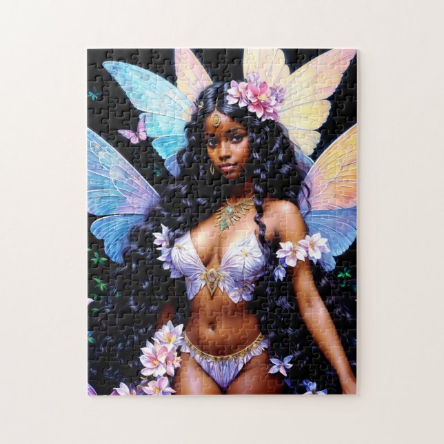 Black Fairy Girl At Night Puzzle Pussel (Vertikal)