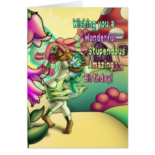 Black Fairy Loely Birthday Hälsningskort