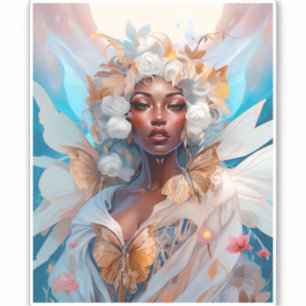 Black Fairy Queen Fantasy Art Klistermärken