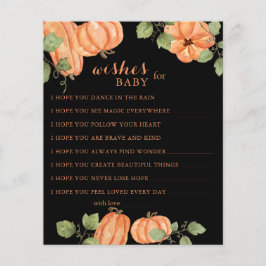 Black Fall Pumpkin Baby Shower Önskemål för Baby