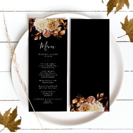 Black Fall Terracotta Watercolor Bröllop Meny