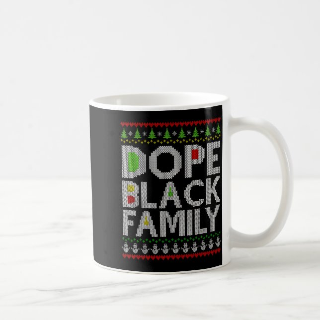 Black Family 2025 Afro Christmas Tree Santa Pj Mat Kaffemugg (Höger)