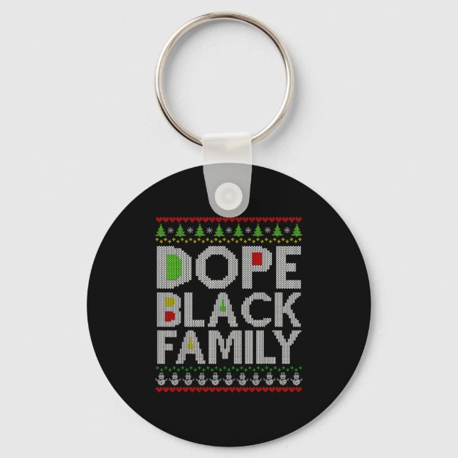 Black Family 2025 Afro Christmas Tree Santa Pj Mat Nyckelring (Framsida)