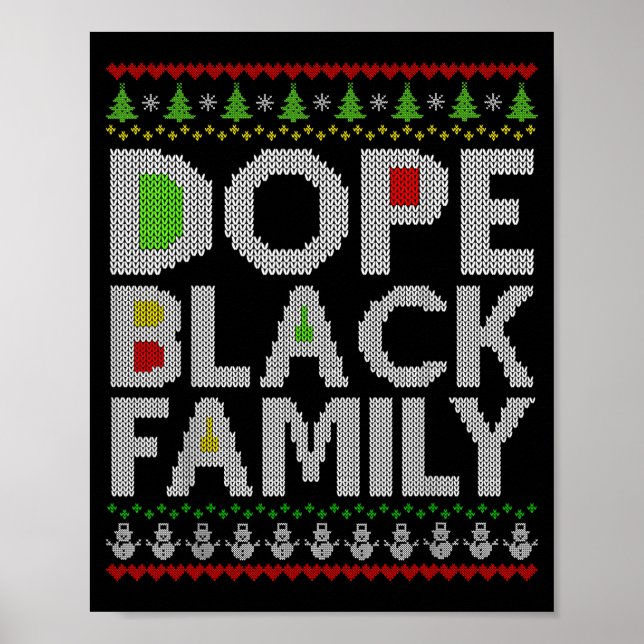 Black Family 2025 Afro Christmas Tree Santa Pj Mat Poster (Framsidan)