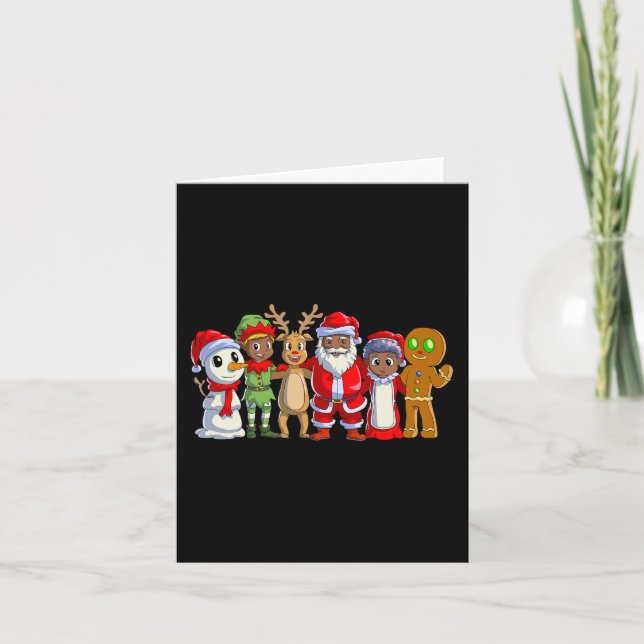 Black family christmas afro african american Santa Kort (Framsida)