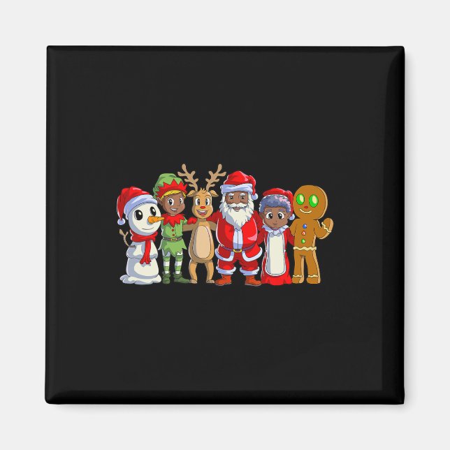 Black Family jul Afro African American Santa Magnet (Framsidan)