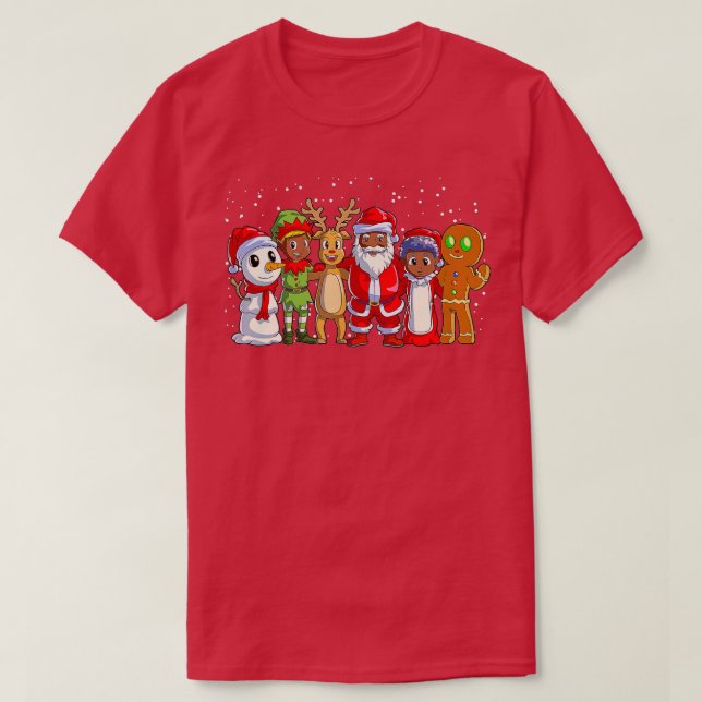 Black Family jul Afro African American Santa T Shirt (Design framsida)