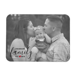 Black Family Namn Est. Foto för Red Heart-familjen Magnet