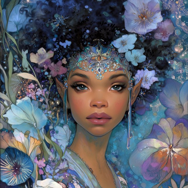Black Fantasy Art African American Elf Goddess Poster (Skapare uppladdad)