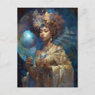 Black Fantasy Sorceress Magic Fantasy Vykort