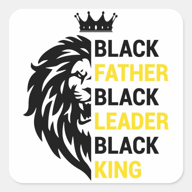 Black far Black Kung Fyrkantigt Klistermärke (Framsida)