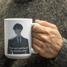 Black färg Anime-tecken som blir svartsjuk Kaffemugg