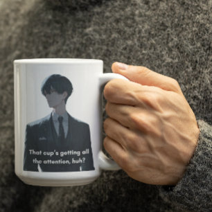Black färg Anime-tecken som blir svartsjuk Kaffemugg