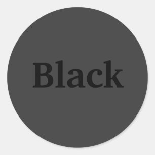 Black Färg Ord på Mörk Grått Stickers Runt Klistermärke
