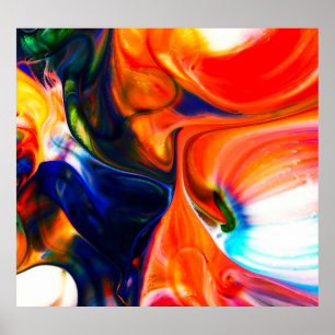 Bläck-färgexplosion: Färg Abstrakt Poster