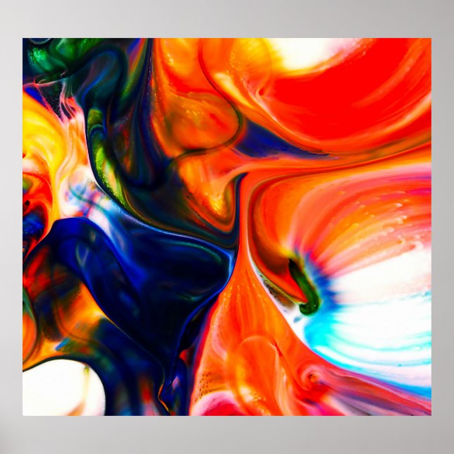 Bläck-färgexplosion: Färg Abstrakt Poster (Framsidan)