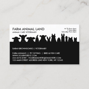 Black Farm Animal Möte Besök Veterinär Visitkort