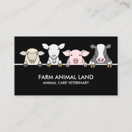 Black Farm Animal Veterinary Cow Sheep Goat Gris Visitkort