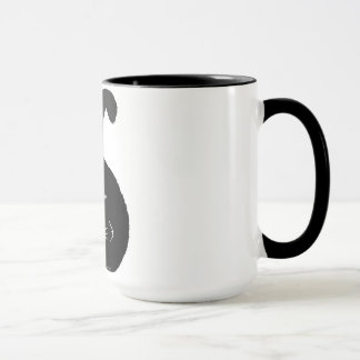 Black fatty cat mug mugg