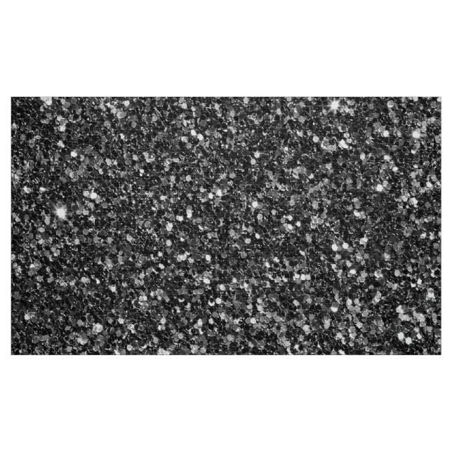 Black Faux Glitter Seamless Mönster Tyg (Fat Quarter)