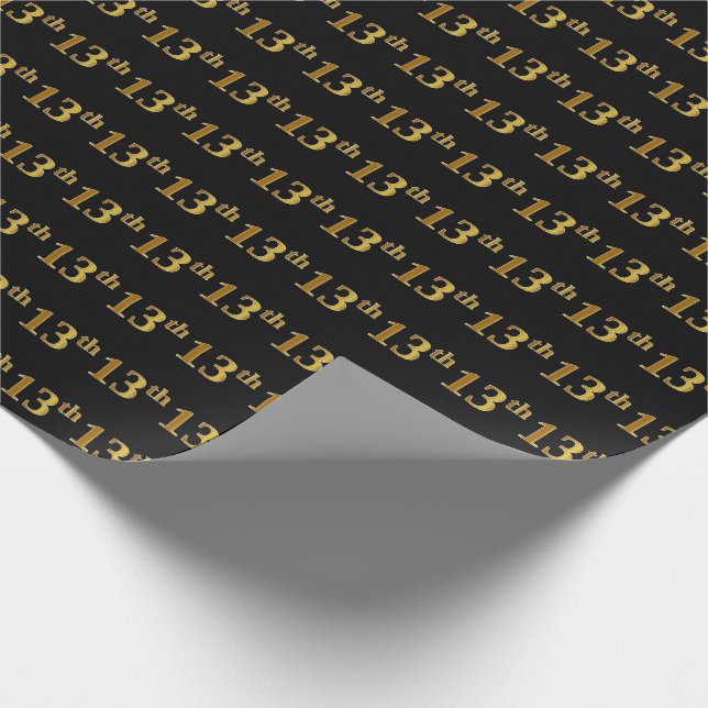 Black, Faux Guld 13:e (trettonde) händelsen Presentpapper (Hörn)