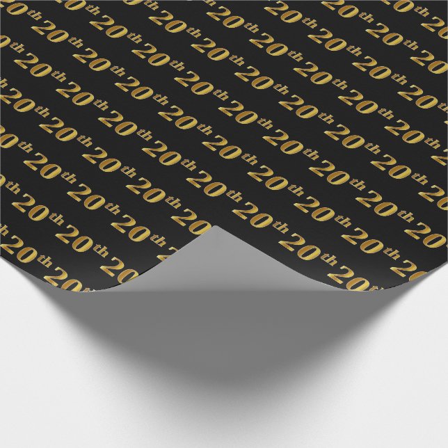 Black, Faux Guld 20:e (tjugonde) händelsen Presentpapper (Hörn)
