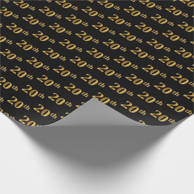Black, Faux Guld 20:e (tjugonde) händelsen Presentpapper (Hörn)