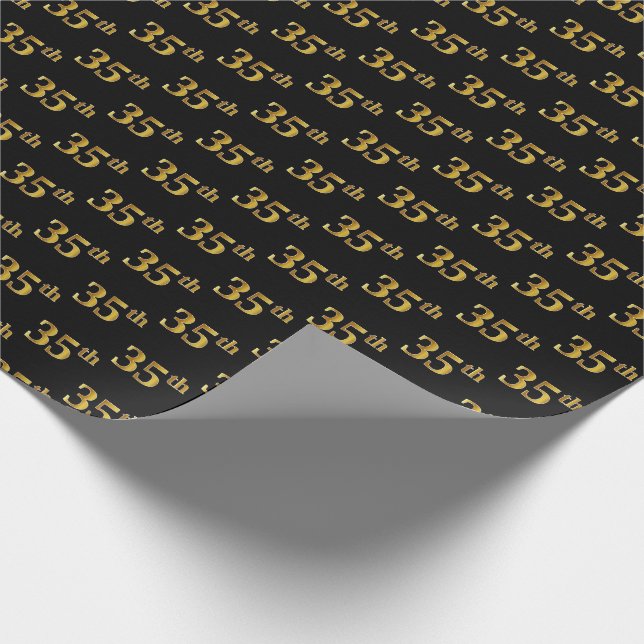Black, Faux Guld 35e (trettiofem), händelse Presentpapper (Hörn)