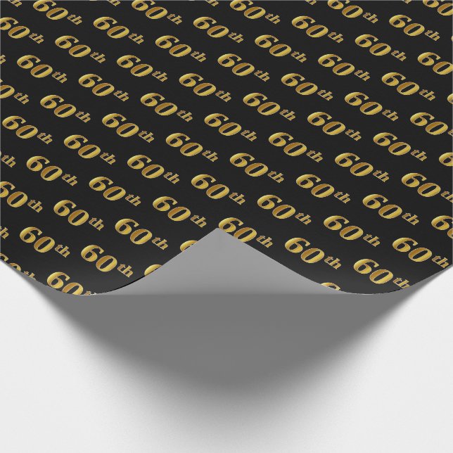 Black, Faux Guld 60:e (sextionde) händelsen Presentpapper (Hörn)