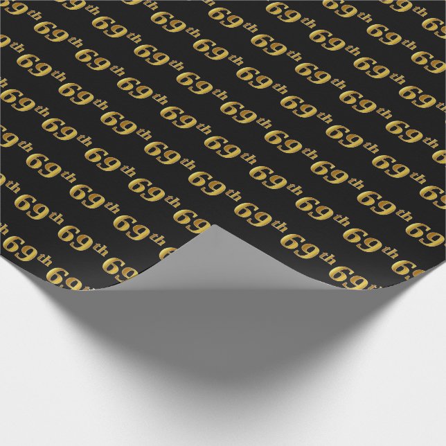 Black, Faux Guld 69:e (sextionionde) händelsen Presentpapper (Hörn)