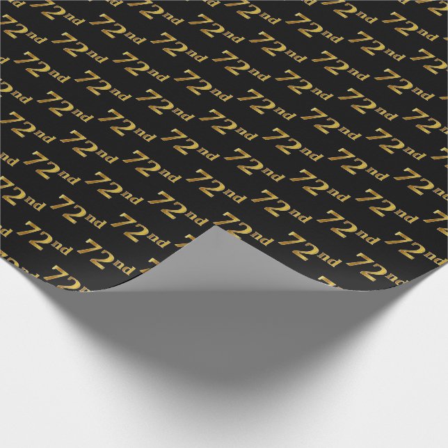 Black, Faux Guld 72:a (72:e) händelsen Presentpapper (Hörn)