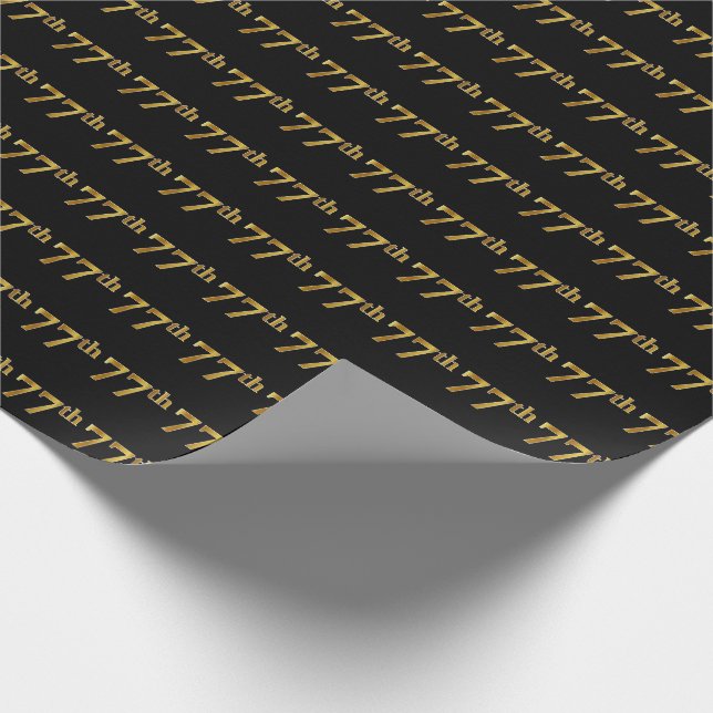 Black, Faux Guld 77:e (77:e) händelsen Presentpapper (Hörn)