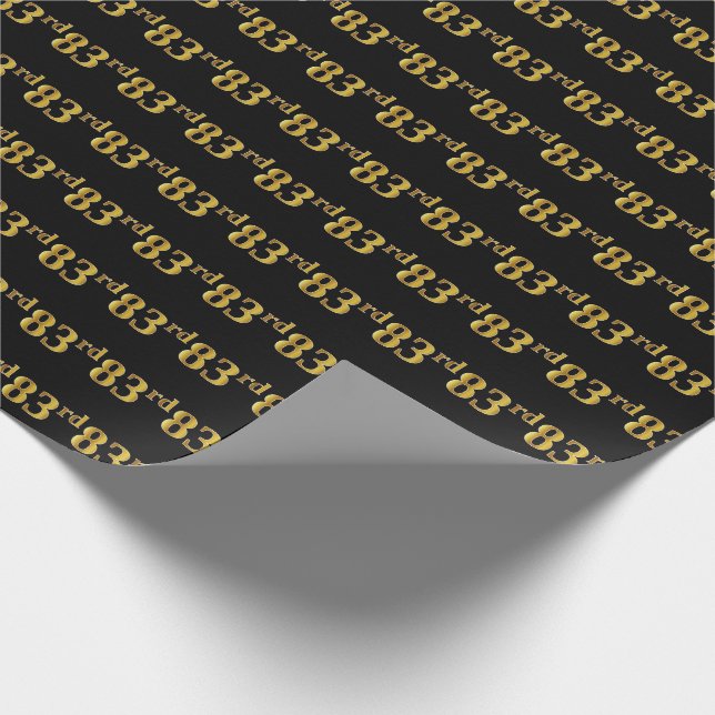 Black, Faux Guld 83:e (83:e) händelsen Presentpapper (Hörn)