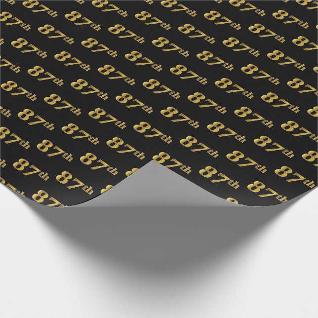 Black, Faux Guld 87:e (87:e) händelsen Presentpapper (Hörn)