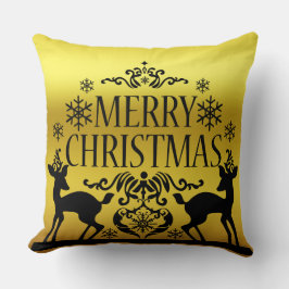 Black Faux Guld God jul deorative Pillow Kudde