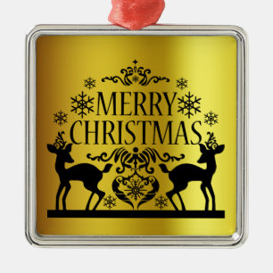 Black Faux Guld God jul Metall Ornament