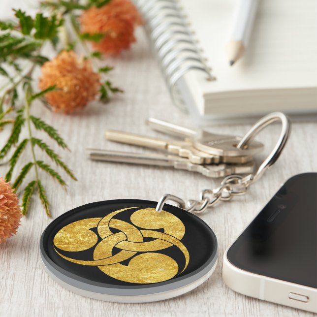 Black Faux Guld Tadpole Mon Japansk Samurai-Klan (Högra Framsidan)