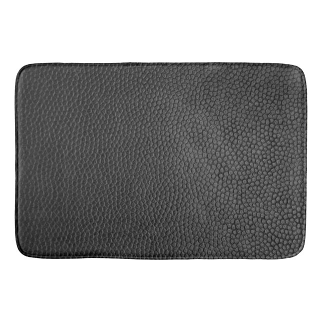 Black Faux Leather Luxurious Bath Mat Badrumsmatta (Framsidan)