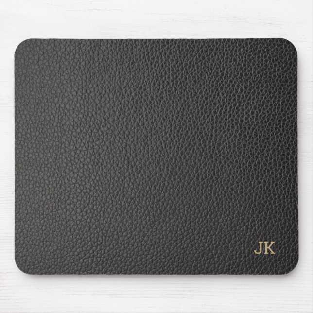 Black Faux Leather Struktur Musmatta (Framsidan)