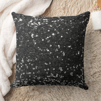 Black Faux Sequin Glitter Dekorativ kudde