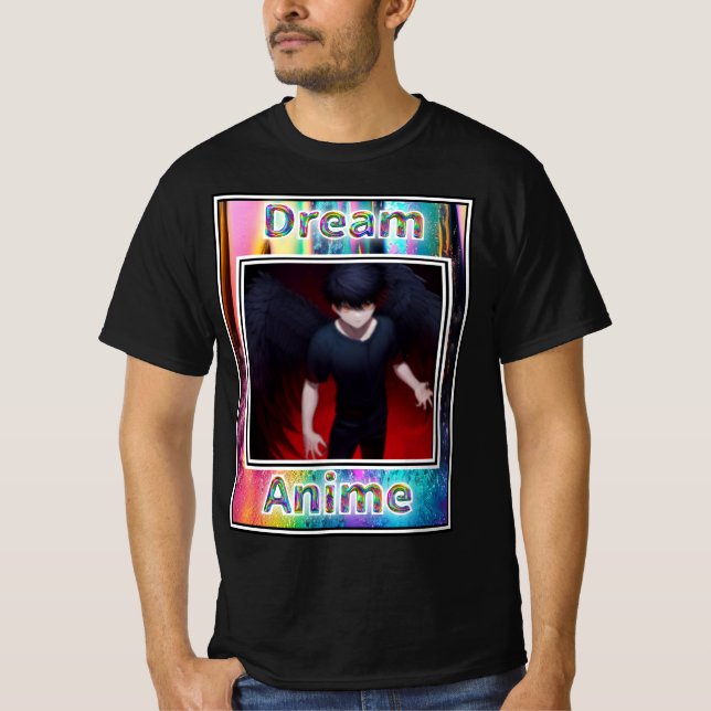 Black Feather Dream Anime T Shirt (Framsida)