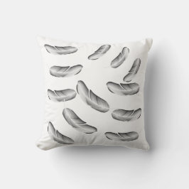 "Black Feather Elegance Decorative Pillow" Kudde