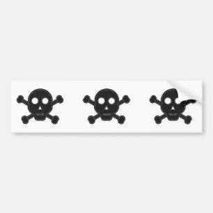 Black Felt Skull Bildekal