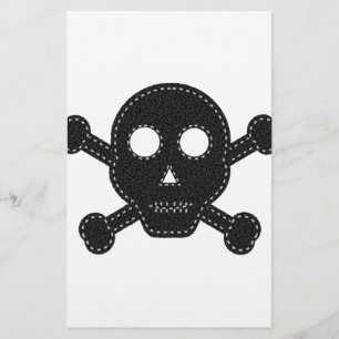Black Felt Skull Brevpapper