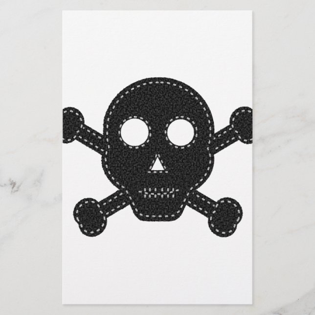Black Felt Skull Brevpapper (Framsida)