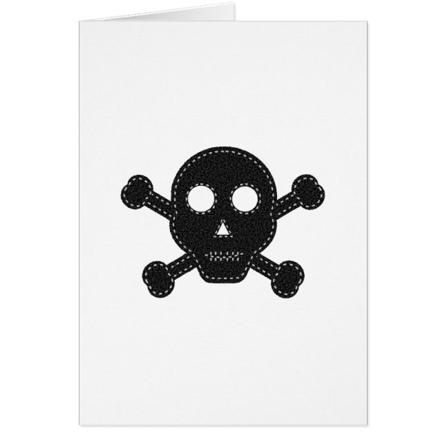 Black Felt Skull Hälsningskort (Framsidan)