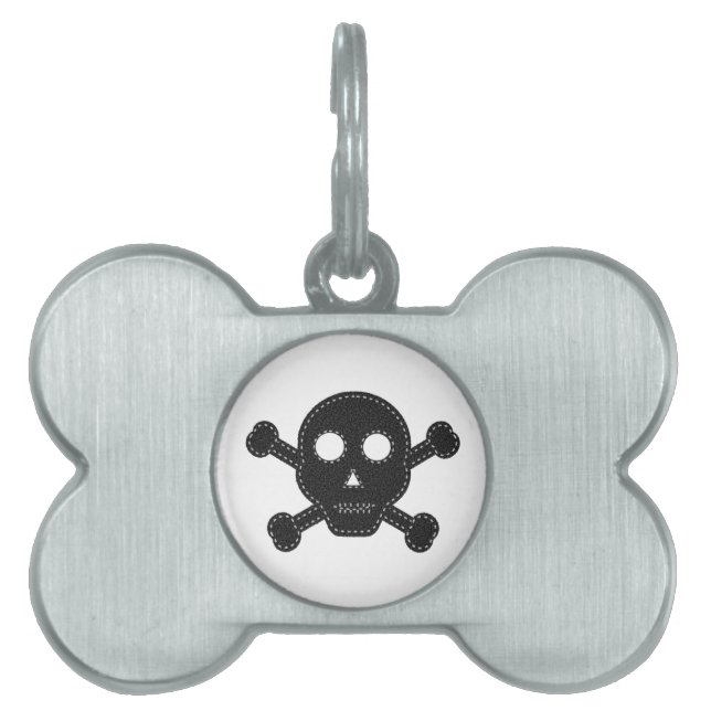 Black Felt Skull ID-bricka Husdjur (Framsidan)