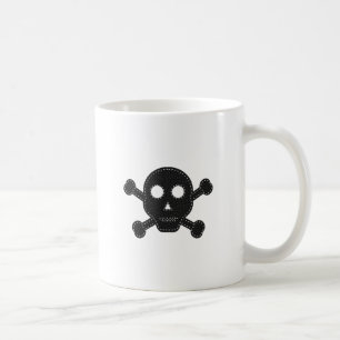 Black Felt Skull Kaffemugg